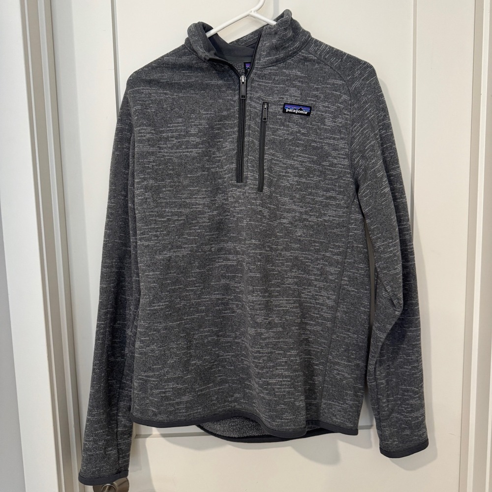 Patagonia Better Sweater 1/4 Zip Pullover Gray Heather Fleece Mens Medium 25522